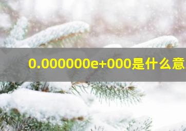 0.000000e+000是什么意思