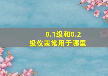 0.1级和0.2级仪表常用于哪里