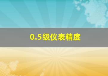 0.5级仪表精度