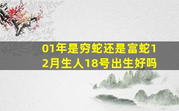 01年是穷蛇还是富蛇12月生人18号出生好吗