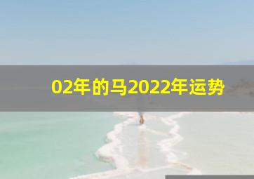 02年的马2022年运势