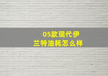 05款现代伊兰特油耗怎么样