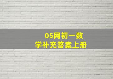 05网初一数学补充答案上册