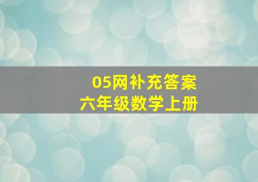 05网补充答案六年级数学上册