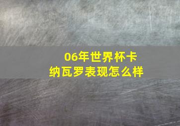 06年世界杯卡纳瓦罗表现怎么样