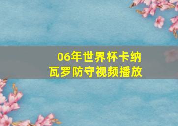 06年世界杯卡纳瓦罗防守视频播放