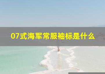 07式海军常服袖标是什么