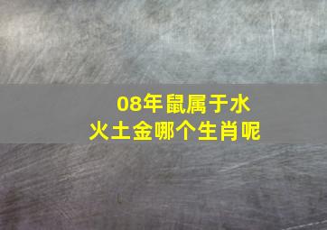 08年鼠属于水火土金哪个生肖呢