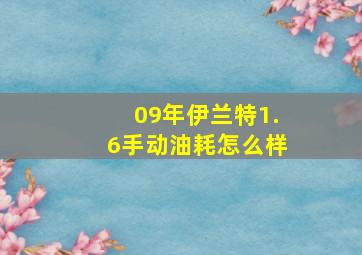 09年伊兰特1.6手动油耗怎么样