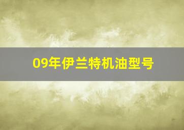 09年伊兰特机油型号