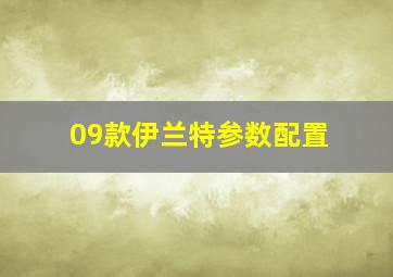 09款伊兰特参数配置