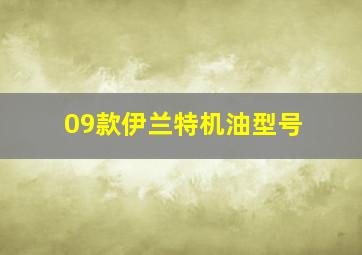 09款伊兰特机油型号