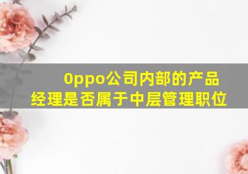 0ppo公司内部的产品经理是否属于中层管理职位