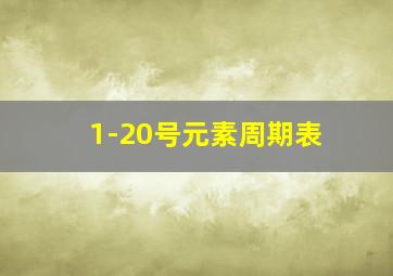 1-20号元素周期表