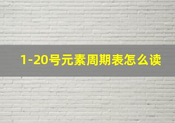 1-20号元素周期表怎么读