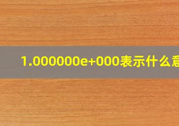 1.000000e+000表示什么意思