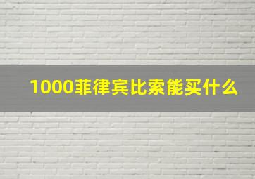 1000菲律宾比索能买什么