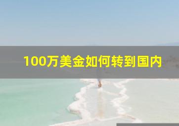 100万美金如何转到国内