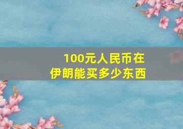 100元人民币在伊朗能买多少东西