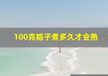 100克粽子煮多久才会熟