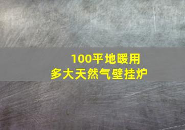 100平地暖用多大天然气壁挂炉