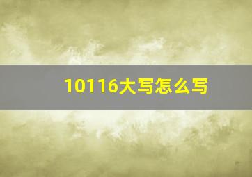 10116大写怎么写