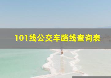 101线公交车路线查询表