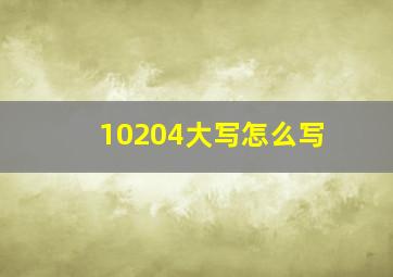 10204大写怎么写