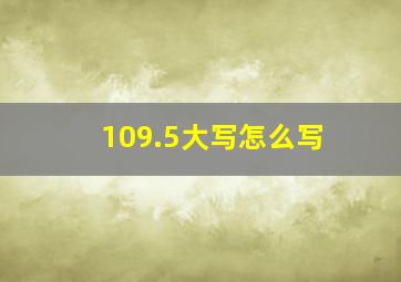 109.5大写怎么写