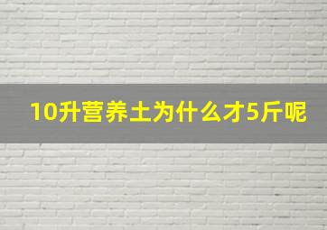 10升营养土为什么才5斤呢