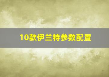 10款伊兰特参数配置