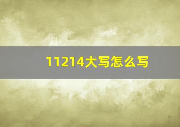 11214大写怎么写