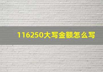 116250大写金额怎么写