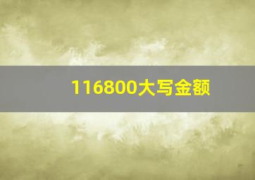 116800大写金额