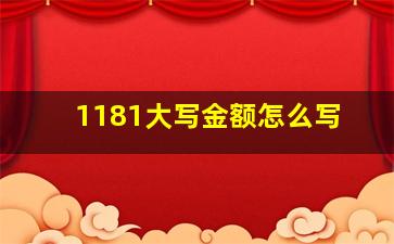 1181大写金额怎么写