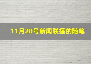 11月20号新闻联播的随笔