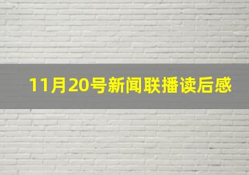 11月20号新闻联播读后感