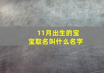 11月出生的宝宝取名叫什么名字