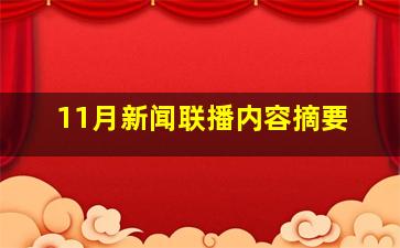 11月新闻联播内容摘要