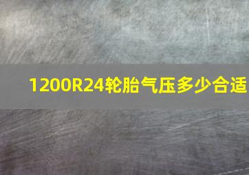 1200R24轮胎气压多少合适