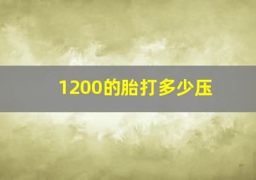 1200的胎打多少压