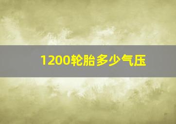 1200轮胎多少气压