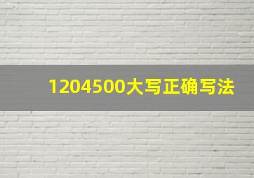 1204500大写正确写法