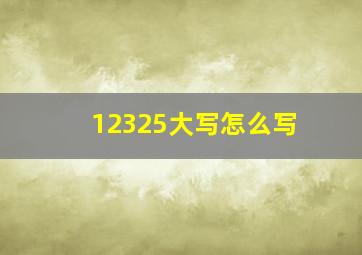 12325大写怎么写