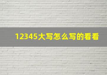 12345大写怎么写的看看