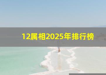 12属相2025年排行榜