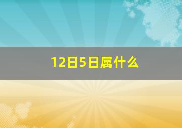 12日5日属什么