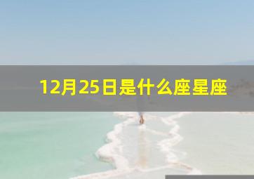 12月25日是什么座星座