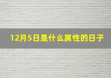 12月5日是什么属性的日子