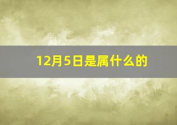 12月5日是属什么的